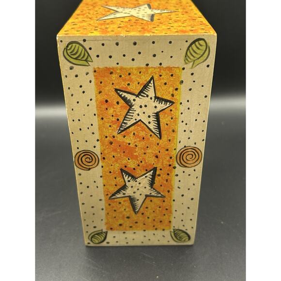 Vintage Folk Art Hand Painted Wooden 4 Drawers Jewelry Box 6.25” Tall Peru - Picture 3 of 9